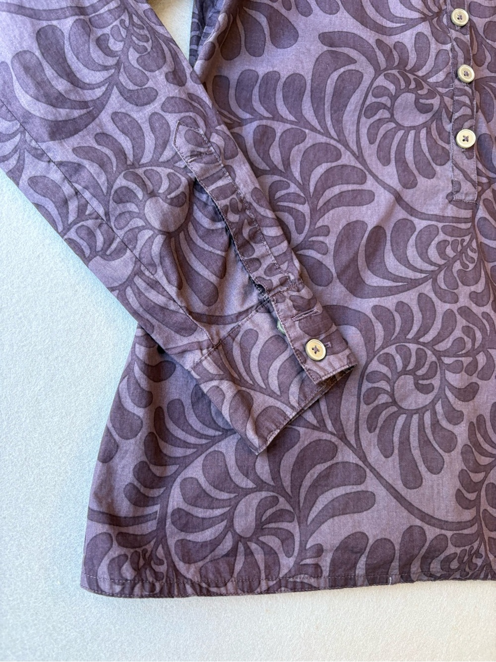 Women’s Golite Purple Patterned Blouse with button detail sz S 100% cotton - Picture 5 of 10